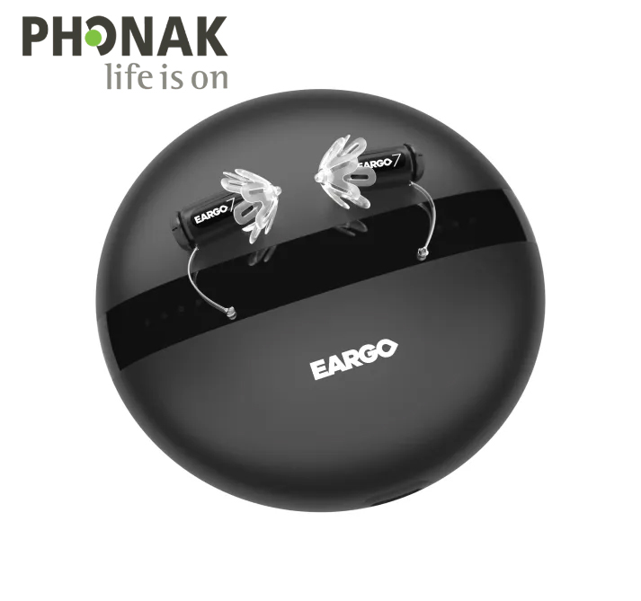 Phonak EARGO 5 チャンネル16～20 SmartSpeechノイズリダクション 重度難聴（60～110dB）に適しています。 BTE（やや大きめ）、IP68防水 充電式/バッテリー（20時間）。