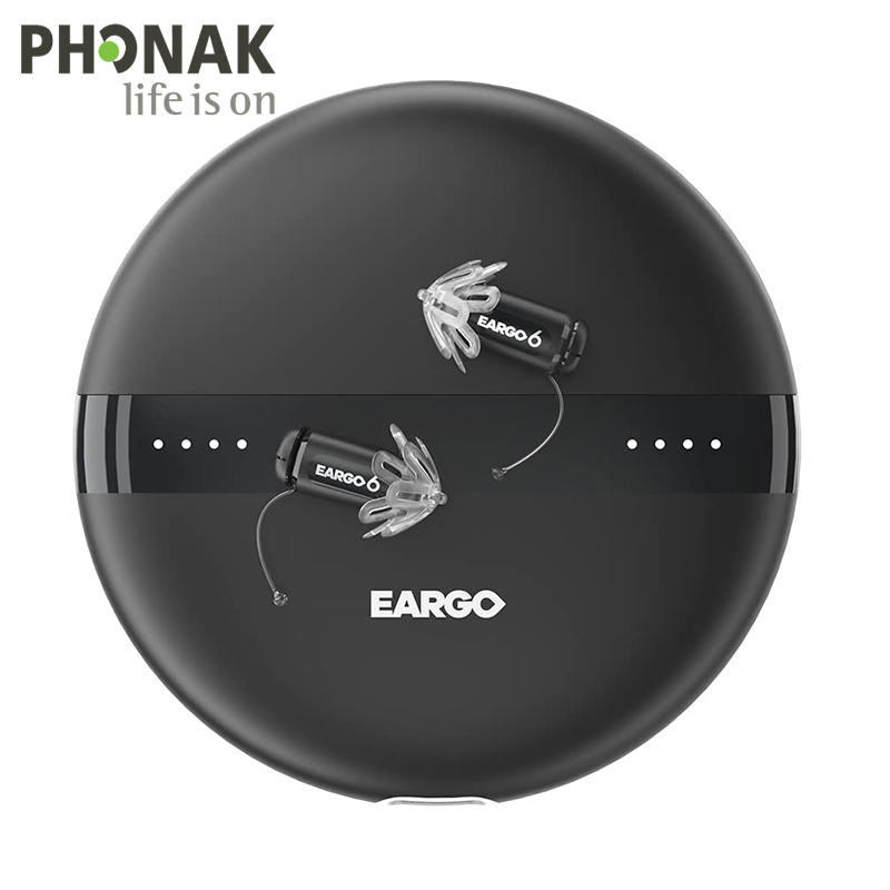 Phonak EARGO 6 20チャンネル SmartSpeechテクノロジーにより、ノイズ低減が15%向上（複数人での会話） RIC、IP68防水 充電可能（24時間）。 軽度から重度の難聴（20～100dB）。